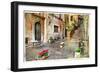 Pictorial Old Streets of Italy,Rome. Artistic Picture in Retro Style-Maugli-l-Framed Photographic Print