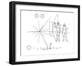 Pictorial Plaque of the Pioneer F Spacecraft Destined for Interstellar Space-null-Framed Photo