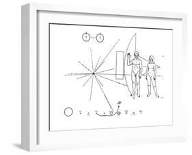 Pictorial Plaque of the Pioneer F Spacecraft Destined for Interstellar Space-null-Framed Photo