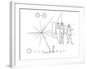 Pictorial Plaque of the Pioneer F Spacecraft Destined for Interstellar Space-null-Framed Photo