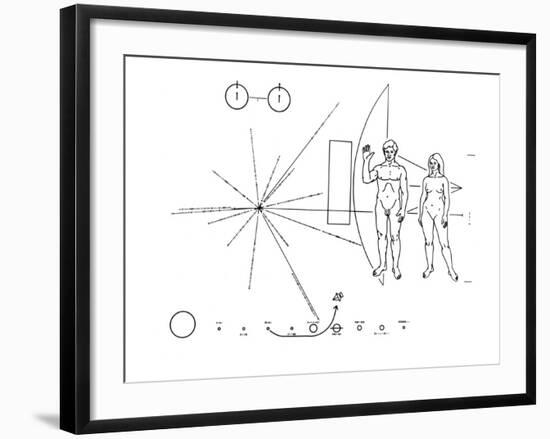 Pictorial Plaque of the Pioneer F Spacecraft Destined for Interstellar Space-null-Framed Photo