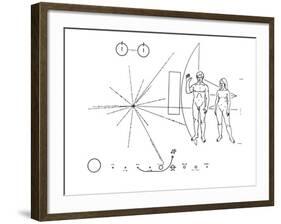 Pictorial Plaque of the Pioneer F Spacecraft Destined for Interstellar Space-null-Framed Photo