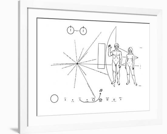 Pictorial Plaque of the Pioneer F Spacecraft Destined for Interstellar Space-null-Framed Photo