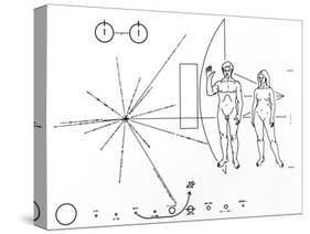 Pictorial Plaque on Pioneer 10 And 11-null-Stretched Canvas
