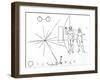 Pictorial Plaque on Pioneer 10 And 11-null-Framed Photographic Print