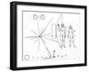 Pictorial Plaque on Pioneer 10 And 11-null-Framed Photographic Print