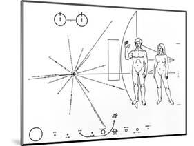 Pictorial Plaque on Pioneer 10 And 11-null-Mounted Photographic Print