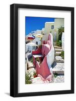 Pictorial Streets of Santorini-Maugli-l-Framed Photographic Print