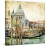 Pictorial Venice - Artwork In Painting Style-Maugli-l-Stretched Canvas