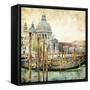 Pictorial Venice - Artwork In Painting Style-Maugli-l-Framed Stretched Canvas