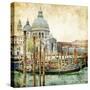 Pictorial Venice - Artwork In Painting Style-Maugli-l-Stretched Canvas
