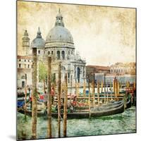 Pictorial Venice - Artwork In Painting Style-Maugli-l-Mounted Premium Giclee Print