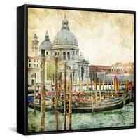 Pictorial Venice - Artwork In Painting Style-Maugli-l-Framed Stretched Canvas