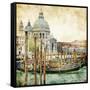 Pictorial Venice - Artwork In Painting Style-Maugli-l-Framed Stretched Canvas