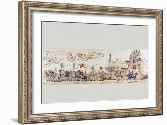 Picture Celebrating 50 Years of the Belgian Railway System from 1835 to 1885, 1886-Armand Jean Heins-Framed Giclee Print