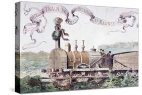 Picture Celebrating the First Train from Brussels to Mechlin in 1835, 1886-Armand Jean Heins-Stretched Canvas