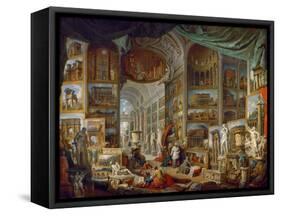 Picture Gallery with Views of Ancient Rome (Roma Antic)-Giovanni Paolo Panini-Framed Stretched Canvas