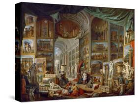 Picture Gallery with Views of Ancient Rome (Roma Antic)-Giovanni Paolo Panini-Stretched Canvas