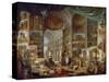 Picture Gallery with Views of Ancient Rome (Roma Antic)-Giovanni Paolo Panini-Stretched Canvas