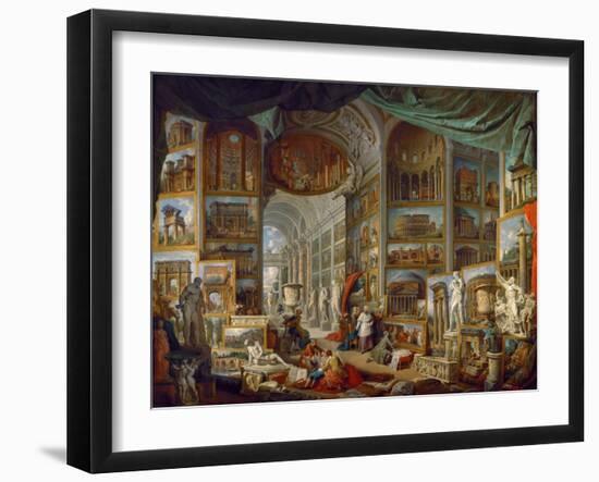 Picture Gallery with Views of Ancient Rome (Roma Antic)-Giovanni Paolo Panini-Framed Giclee Print