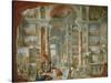 Picture Gallery with Views of Modern Rome-Giovanni Paolo Panini-Stretched Canvas