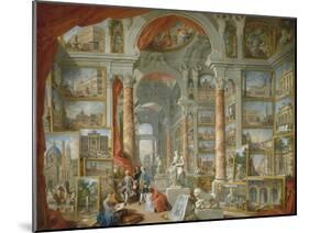 Picture Gallery with Views of Modern Rome-Giovanni Paolo Panini-Mounted Giclee Print