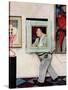 "Picture Hanger" or "Museum Worker", March 2,1946-Norman Rockwell-Stretched Canvas