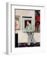 "Picture Hanger" or "Museum Worker", March 2,1946-Norman Rockwell-Framed Giclee Print