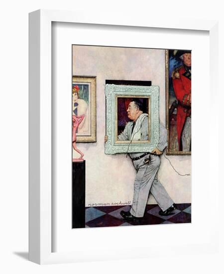 "Picture Hanger" or "Museum Worker", March 2,1946-Norman Rockwell-Framed Giclee Print