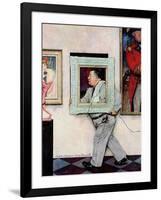 "Picture Hanger" or "Museum Worker", March 2,1946-Norman Rockwell-Framed Giclee Print