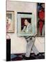 "Picture Hanger" or "Museum Worker", March 2,1946-Norman Rockwell-Mounted Giclee Print