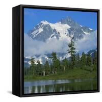 Picture Lake and Mt Shuksan, North Cascades NP, Washington, USA-Charles Gurche-Framed Stretched Canvas