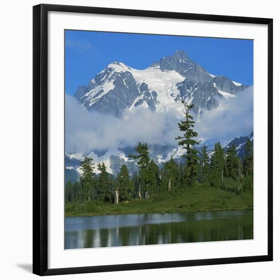 Picture Lake and Mt Shuksan, North Cascades NP, Washington, USA-Charles Gurche-Framed Photographic Print