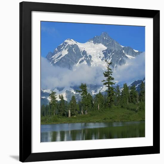 Picture Lake and Mt Shuksan, North Cascades NP, Washington, USA-Charles Gurche-Framed Photographic Print