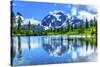 Picture Lake, Mount Shuksan, Mount Baker Highway, Washington State, USA-William Perry-Stretched Canvas