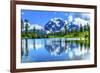 Picture Lake, Mount Shuksan, Mount Baker Highway, Washington State, USA-William Perry-Framed Photographic Print