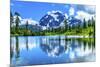 Picture Lake, Mount Shuksan, Mount Baker Highway, Washington State, USA-William Perry-Mounted Photographic Print