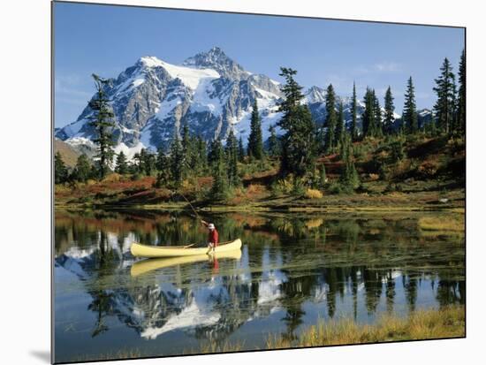 Picture Lake Mount Shuksan, Washington, USA-null-Mounted Photographic Print