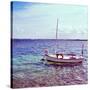 Picture of a Fishing Boat in Estany Des Peix Lagoon, in Formentera, Balearic Islands, Spain-nito-Stretched Canvas
