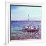 Picture of a Fishing Boat in Estany Des Peix Lagoon, in Formentera, Balearic Islands, Spain-nito-Framed Premium Photographic Print