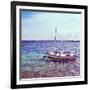 Picture of a Fishing Boat in Estany Des Peix Lagoon, in Formentera, Balearic Islands, Spain-nito-Framed Premium Photographic Print