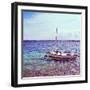 Picture of a Fishing Boat in Estany Des Peix Lagoon, in Formentera, Balearic Islands, Spain-nito-Framed Photographic Print