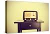 Picture of an Antique Radio Receptor on a Desk, with a Retro Effect-nito-Stretched Canvas