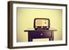 Picture of an Antique Radio Receptor on a Desk, with a Retro Effect-nito-Framed Photographic Print