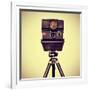 Picture of an Old Instant Camera in a Tripod with a Retro Effect-nito-Framed Premium Photographic Print