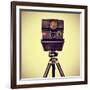 Picture of an Old Instant Camera in a Tripod with a Retro Effect-nito-Framed Premium Photographic Print