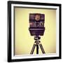 Picture of an Old Instant Camera in a Tripod with a Retro Effect-nito-Framed Premium Photographic Print