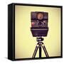 Picture of an Old Instant Camera in a Tripod with a Retro Effect-nito-Framed Stretched Canvas