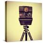Picture of an Old Instant Camera in a Tripod with a Retro Effect-nito-Stretched Canvas