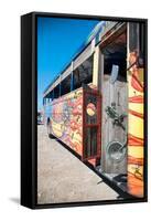 Picture of Colorful Bus Coach in Aruba-PlusONE-Framed Stretched Canvas